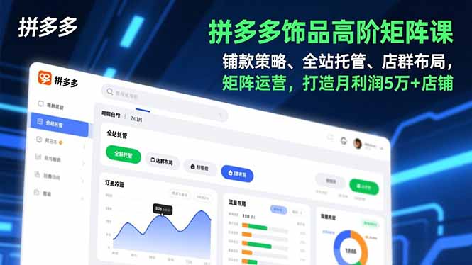 拼多多饰品高阶矩阵课，铺款策略、全站托管、店群布局，矩阵运营，打造月利润5万+店铺好创网-专注优质VIP网课 网络创业落地实操课程资源分享 – 每天更新_高质量项目输出好创网