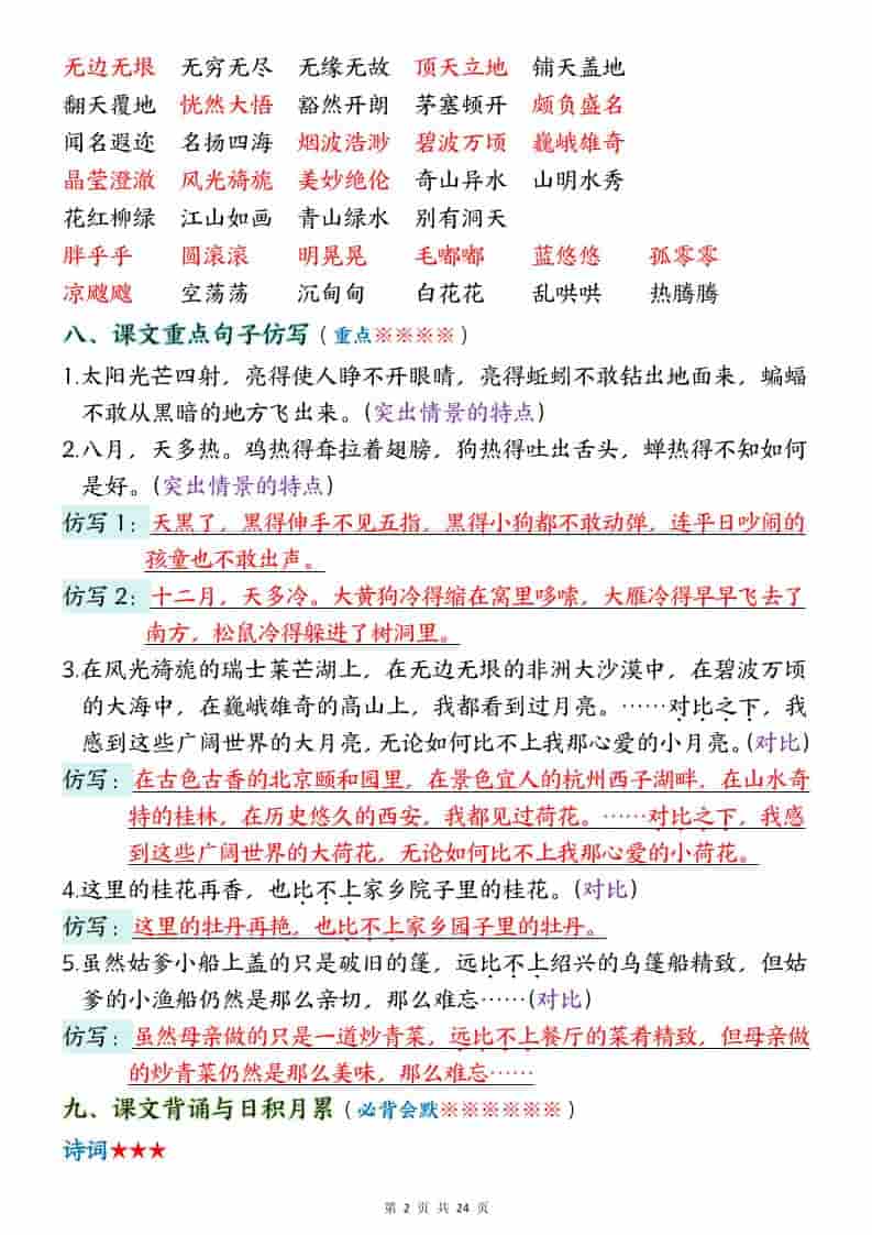 五年级下语文1-8单元考点汇总好创网-专注优质VIP网课 网络创业落地实操课程资源分享 – 每天更新_高质量项目输出好创网