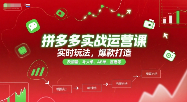 拼多多实战运营课，实时玩法，爆款打造，改销量，补大单，AB单，直播等(更新2025月)好创网-专注优质VIP网课 网络创业落地实操课程资源分享 – 每天更新_高质量项目输出好创网