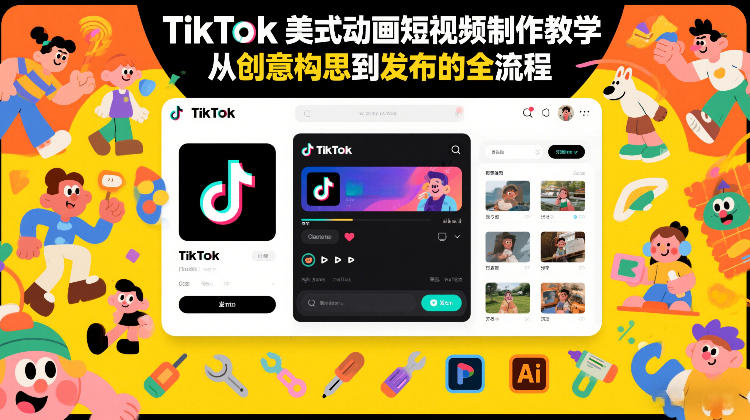 TikTok美式动画短视频制作教学，从创意构思到发布的全流程好创网-专注优质VIP网课 网络创业落地实操课程资源分享 – 每天更新_高质量项目输出好创网