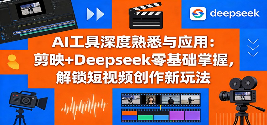 AI工具深度熟悉与应用：剪映+Deepseek零基础掌握，解锁短视频创作新玩法好创网-专注优质VIP网课 网络创业落地实操课程资源分享 – 每天更新_高质量项目输出好创网