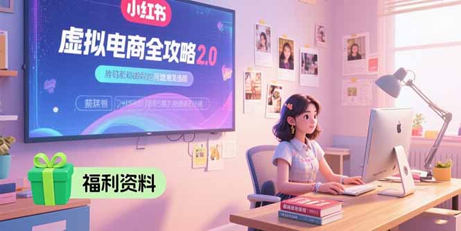 虚拟电商全攻略2.0，开店选品实操流程，账号定位、货源发布、笔记发布技巧好创网-专注优质VIP网课 网络创业落地实操课程资源分享 – 每天更新_高质量项目输出好创网