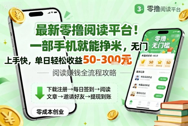 最新零撸阅读平台!一部手机就能挣米,无门槛上手快,单日轻松收益50-3张【揭秘】好创网-专注优质VIP网课 网络创业落地实操课程资源分享 – 每天更新_高质量项目输出好创网
