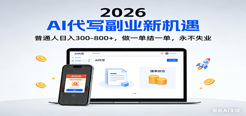 2026 副业首选!AI 代写日入 300-800,普通人0门槛,做一单结一单!好创网-专注优质VIP网课 网络创业落地实操课程资源分享 – 每天更新_高质量项目输出好创网