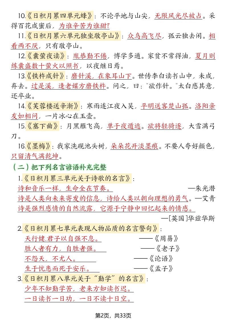 四年级下册语文期末复习必考知识点好创网-专注优质VIP网课 网络创业落地实操课程资源分享 – 每天更新_高质量项目输出好创网