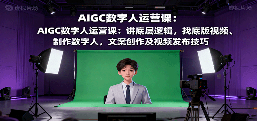 AIGC数字人运营课:讲底层逻辑,找底版视频、制作数字人,文案创作及视频发布技巧好创网-专注优质VIP网课 网络创业落地实操课程资源分享 – 每天更新_高质量项目输出好创网