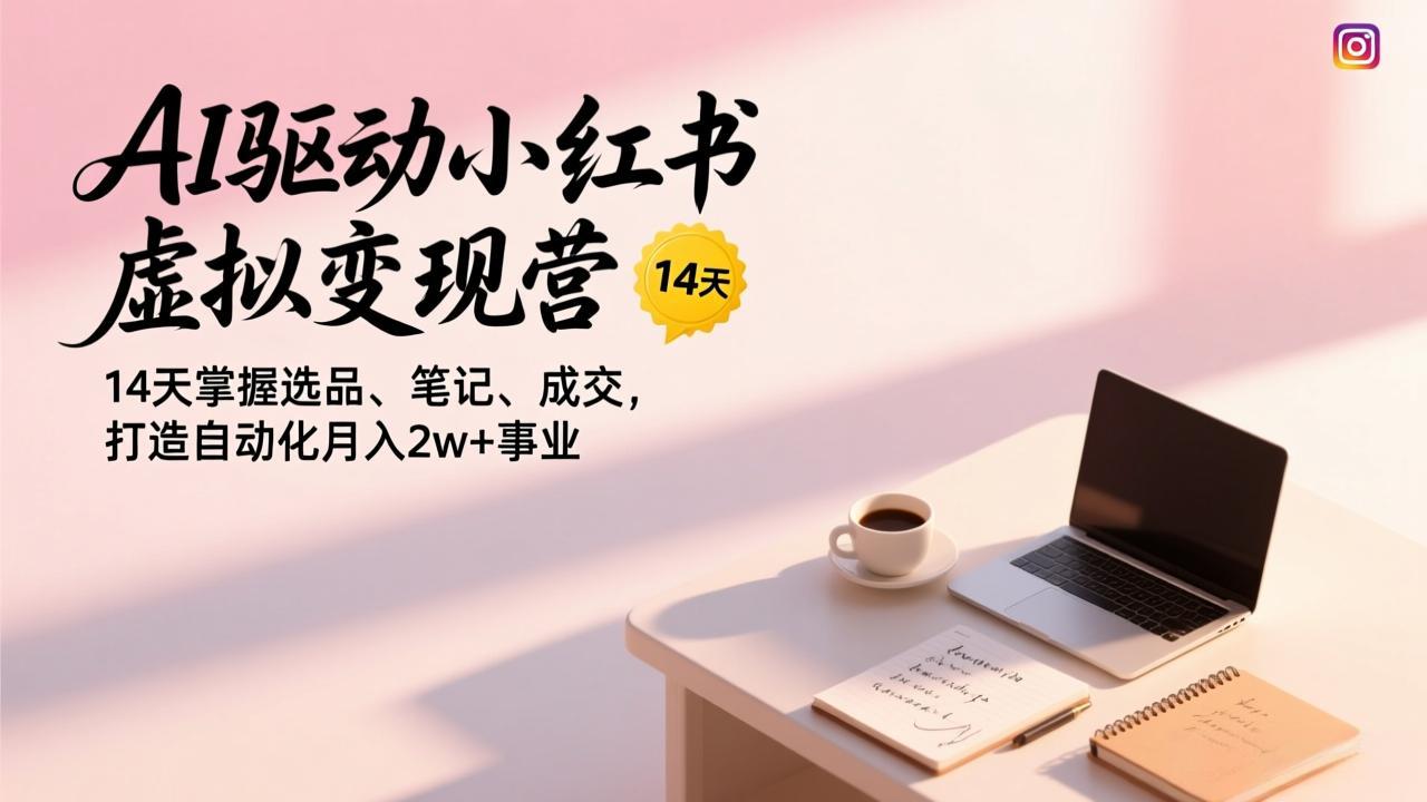 AI驱动小红书虚拟变现营，14天掌握选品、笔记、成交，打造自动化月入2w+事业好创网-专注优质VIP网课 网络创业落地实操课程资源分享 – 每天更新_高质量项目输出好创网