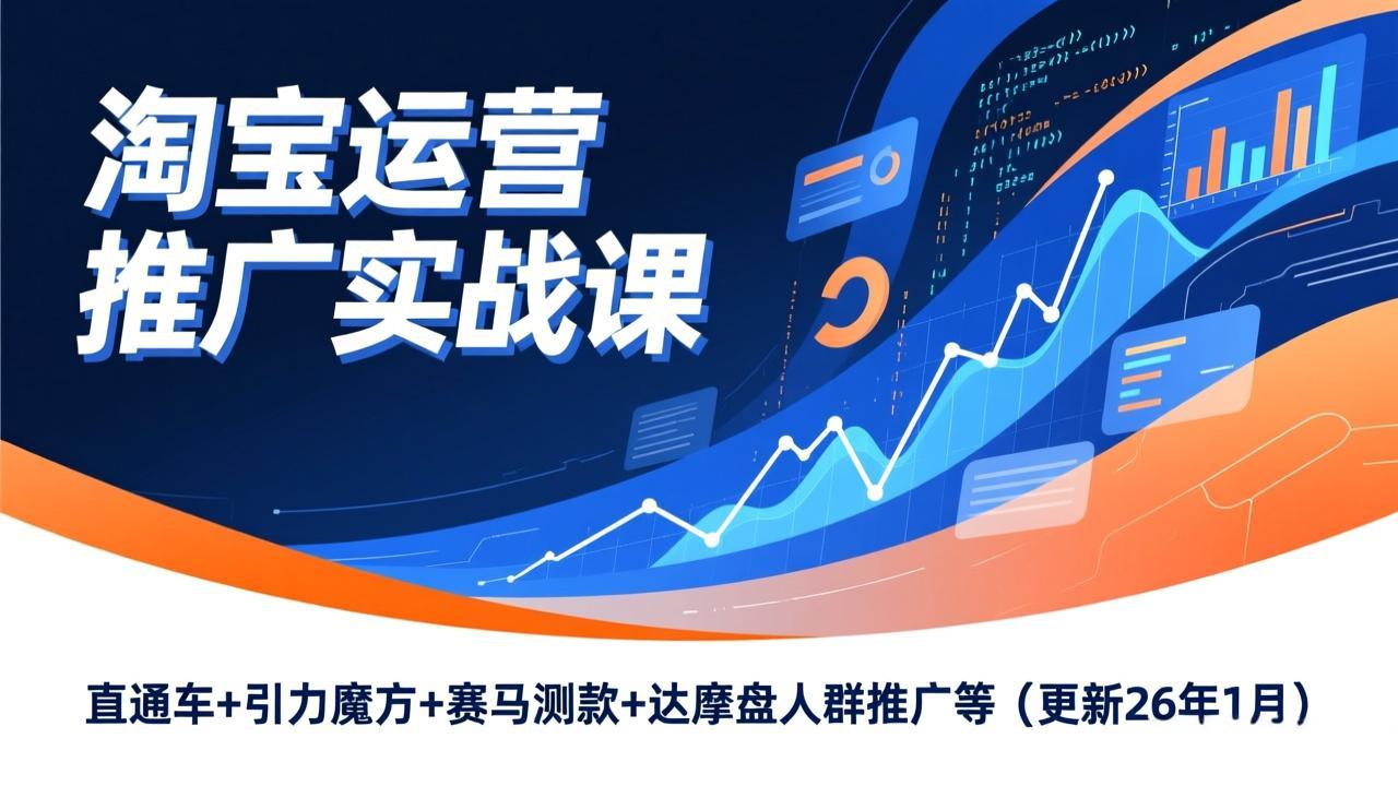 淘宝运营推广实战课，直通车+引力魔方+赛马测款+达摩盘人群推广等(更新26年1月好创网-专注优质VIP网课 网络创业落地实操课程资源分享 – 每天更新_高质量项目输出好创网