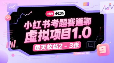 小红书考题赛道虚拟项目1.0,项目操作简单,每天收益2-3张好创网-专注优质VIP网课 网络创业落地实操课程资源分享 – 每天更新_高质量项目输出好创网