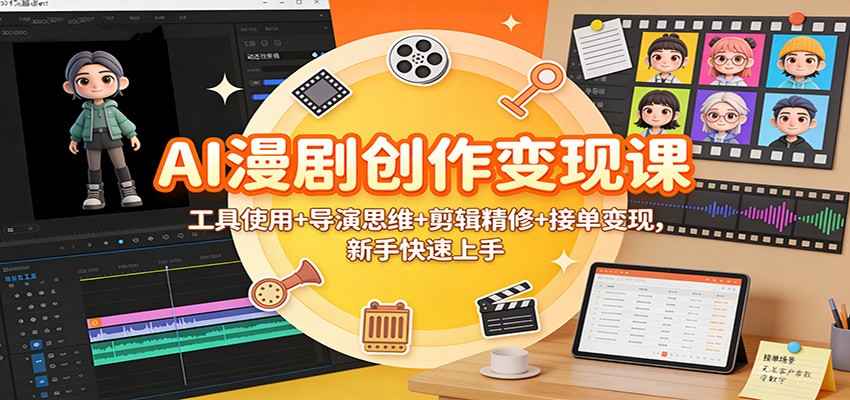 AI漫剧创作变现课：工具使用+导演思维+剪辑精修+接单变现，新手快速上手好创网-专注优质VIP网课 网络创业落地实操课程资源分享 – 每天更新_高质量项目输出好创网