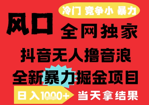 25年6月高爆抖音无人直播最新撸音浪掘金项目,解放双手小白可做,无脑日入1k+,门槛低【揭秘】好创网-专注优质VIP网课 网络创业落地实操课程资源分享 – 每天更新_高质量项目输出好创网