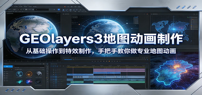 GEOlayers3地图动画制作：从基础操作到特效制作，手把手教你做专业地图动画好创网-专注优质VIP网课 网络创业落地实操课程资源分享 – 每天更新_高质量项目输出好创网