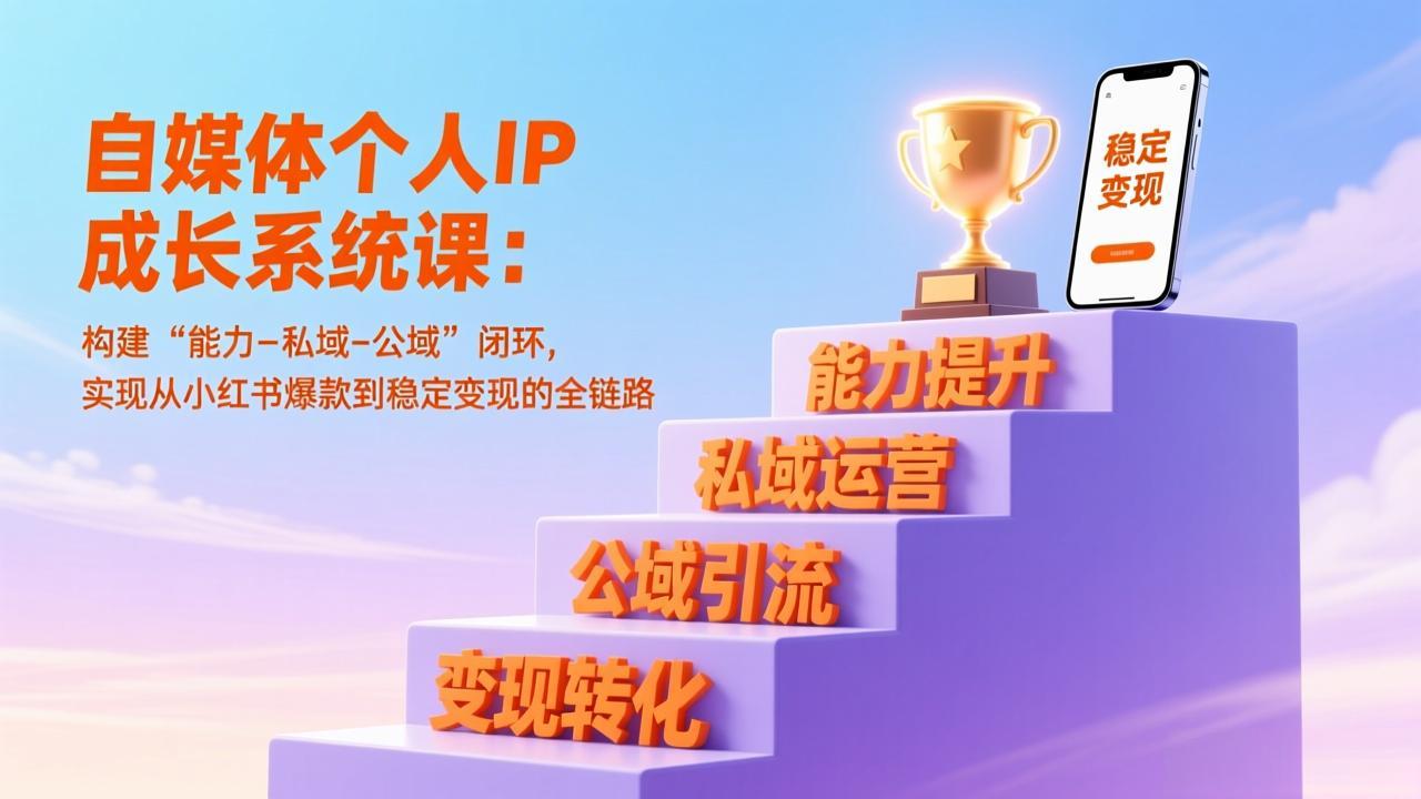 自媒体个人IP成长系统课：构建“能力-私域-公域”闭环，实现从小红书爆款到稳定变现的全链路好创网-专注优质VIP网课 网络创业落地实操课程资源分享 – 每天更新_高质量项目输出好创网