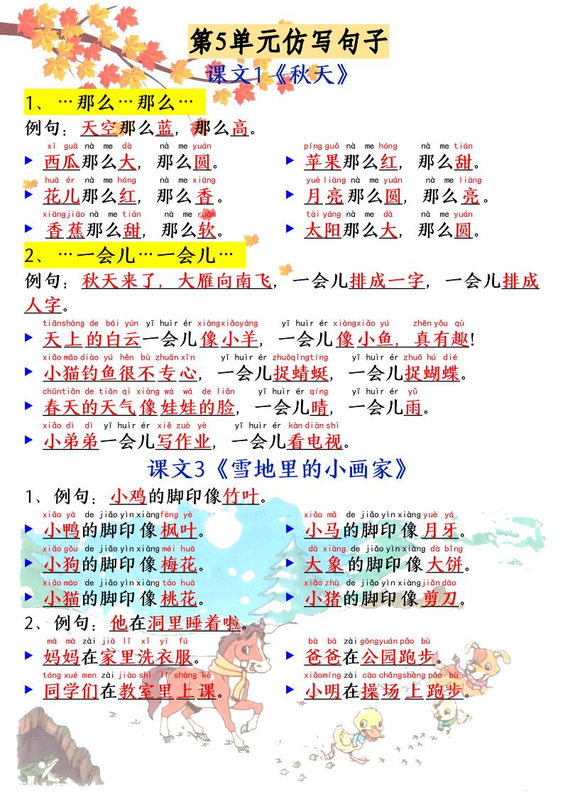 新一上语文必考必背仿写句子(含仿写练习10页)好创网-专注优质VIP网课 网络创业落地实操课程资源分享 – 每天更新_高质量项目输出好创网