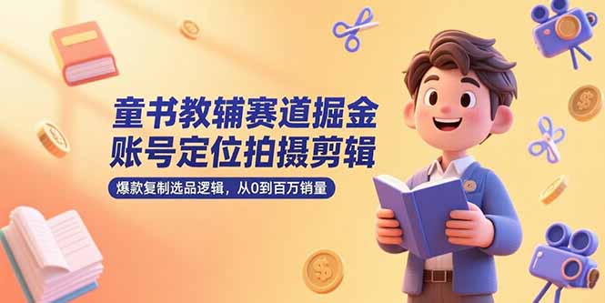 童书教辅赛道掘金，账号定位拍摄剪辑，爆款复制选品逻辑，从0到百万销量好创网-专注优质VIP网课 网络创业落地实操课程资源分享 – 每天更新_高质量项目输出好创网