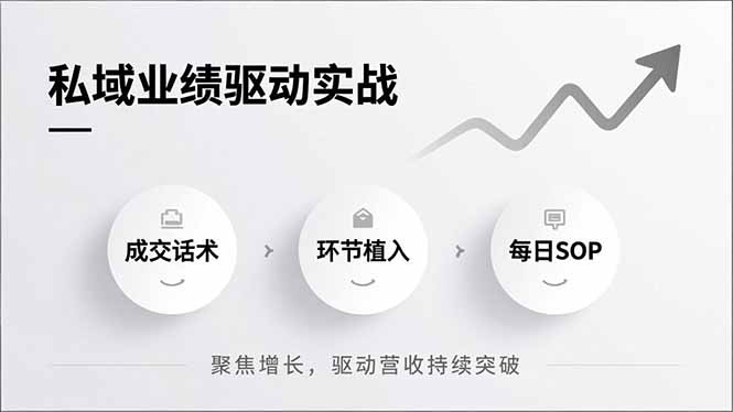 私域业绩驱动实战,成交话术、环节植入、每日SOP,聚焦增长,驱动营收持续突破好创网-专注优质VIP网课 网络创业落地实操课程资源分享 – 每天更新_高质量项目输出好创网
