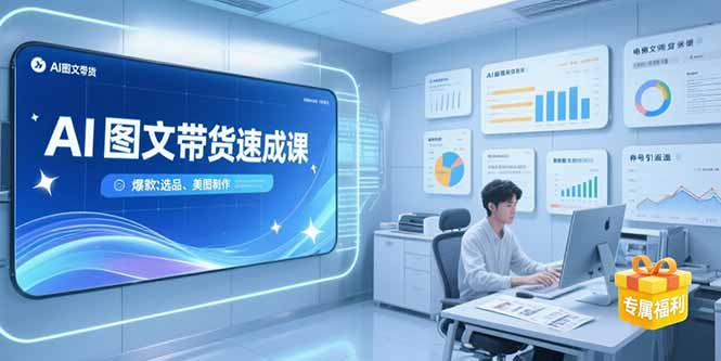 AI图文带货速成课，养号引流秘籍，爆款选品策略，美图制作全流程好创网-专注优质VIP网课 网络创业落地实操课程资源分享 – 每天更新_高质量项目输出好创网