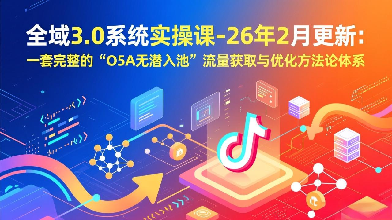 全域3.0系统实操课-26年2月更新：一套完整的“O5A无潜入池”流量获取与优化方法论体系好创网-专注优质VIP网课 网络创业落地实操课程资源分享 – 每天更新_高质量项目输出好创网
