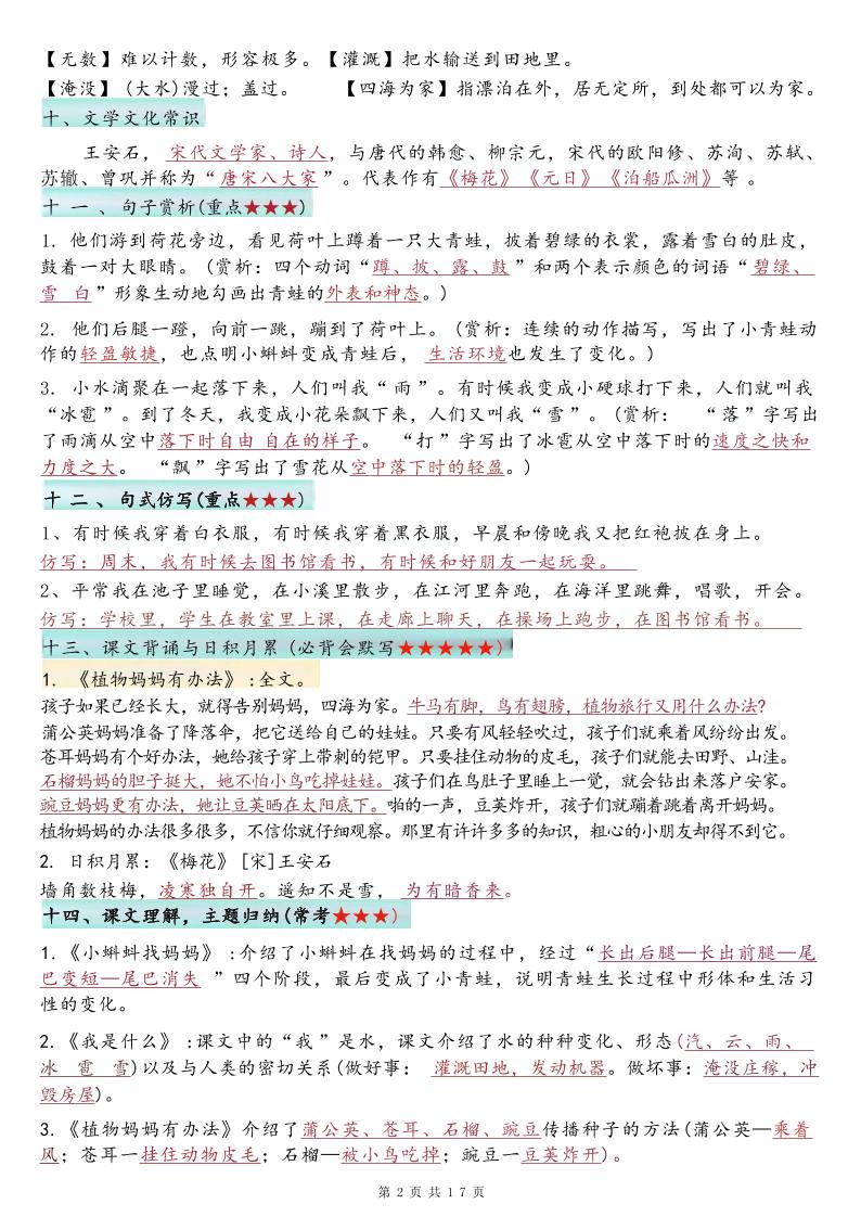 25新二年级上语文1-8单元必背知识点汇总好创网-专注优质VIP网课 网络创业落地实操课程资源分享 – 每天更新_高质量项目输出好创网