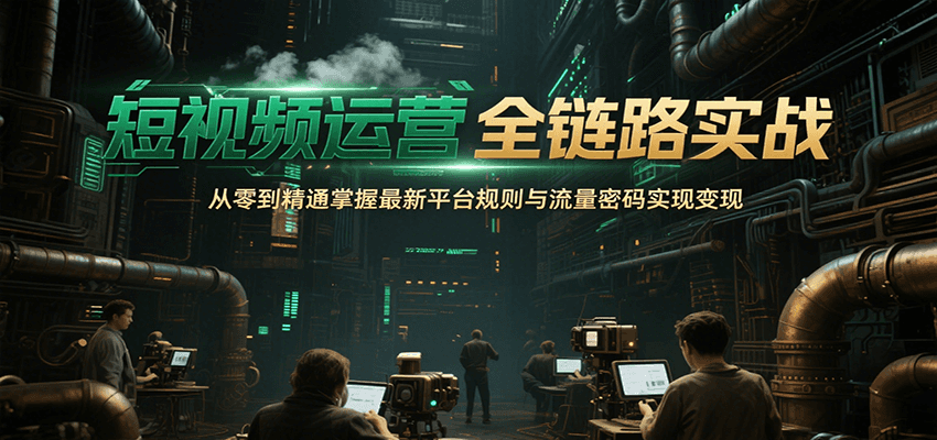 短视频运营全链路实战,从零到精通掌握最新平台规则与流量密码实现变现好创网-专注优质VIP网课 网络创业落地实操课程资源分享 – 每天更新_高质量项目输出好创网