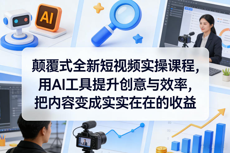 颠覆式全新短视频实操课程，用AI工具提升创意与效率，把内容变成实实在在的收益好创网-专注优质VIP网课 网络创业落地实操课程资源分享 – 每天更新_高质量项目输出好创网
