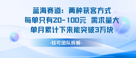 蓝海赛道:需求量大 单月累计下来能突破3W好创网-专注优质VIP网课 网络创业落地实操课程资源分享 – 每天更新_高质量项目输出好创网