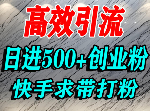 怎么打创业粉？快手求带视角精准引流创业粉，宝妈、学生群体日进500+精准流量好创网-专注优质VIP网课 网络创业落地实操课程资源分享 – 每天更新_高质量项目输出好创网