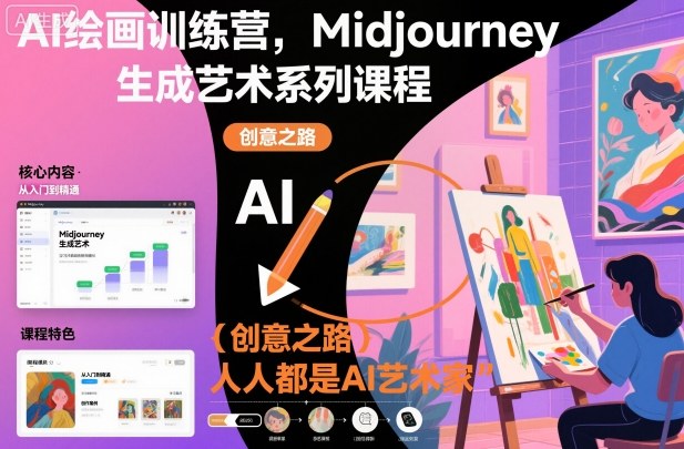 AI绘画训练营，Midjourney生成艺术系列课程，人人都是AI艺术家好创网-专注优质VIP网课 网络创业落地实操课程资源分享 – 每天更新_高质量项目输出好创网