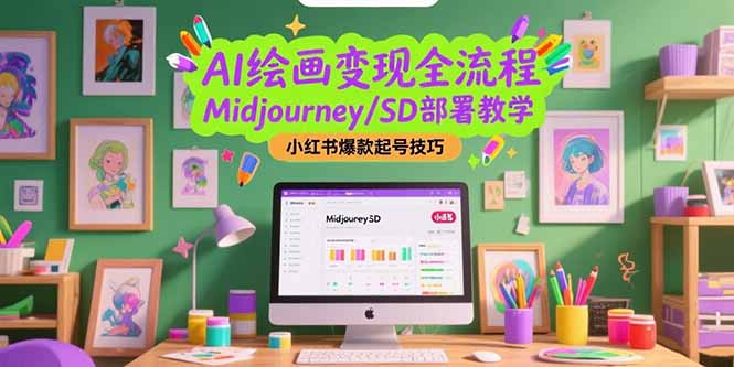 AI绘画变现全流程，Midjourney/SD部署教学，小红书爆款起号技巧好创网-专注优质VIP网课 网络创业落地实操课程资源分享 – 每天更新_高质量项目输出好创网