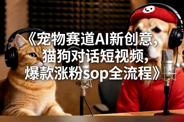 宠物赛道AI新创意，猫狗对话短视频，爆款涨粉sop全流程好创网-专注优质VIP网课 网络创业落地实操课程资源分享 – 每天更新_高质量项目输出好创网