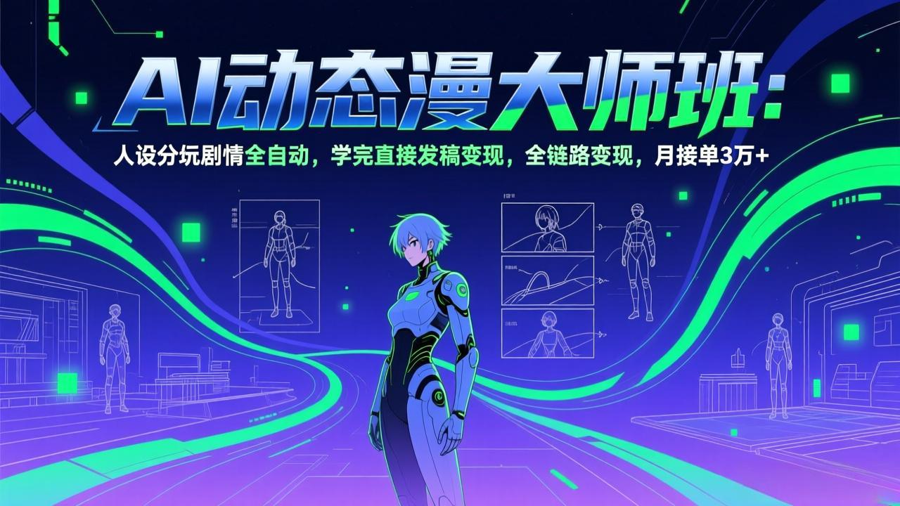 AI动态漫剧大师班：人设分镜剧情全自动，学完直接发稿变现，全链路变现，月接单3万+好创网-专注优质VIP网课 网络创业落地实操课程资源分享 – 每天更新_高质量项目输出好创网