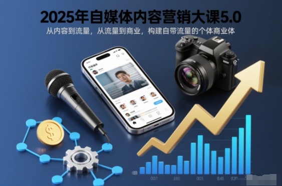 2025年自媒体内容营销大课5.0,从内容到流量,从流量到商业,构建自带流量的个体商业体好创网-专注优质VIP网课 网络创业落地实操课程资源分享 – 每天更新_高质量项目输出好创网