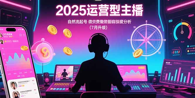 2025运营型主播：自然流起号，微付费投放技巧，罗盘数据深度解析(7月更新好创网-专注优质VIP网课 网络创业落地实操课程资源分享 – 每天更新_高质量项目输出好创网