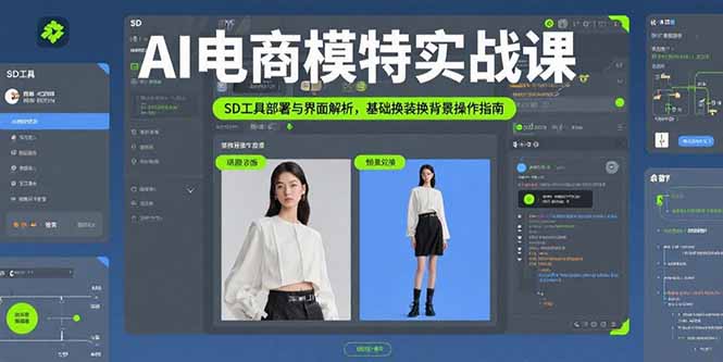 AI电商模特实战课，SD工具部署与界面解析，基础换装换背景操作指南好创网-专注优质VIP网课 网络创业落地实操课程资源分享 – 每天更新_高质量项目输出好创网