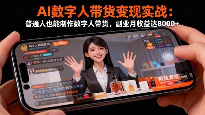 AI数字人带货变现实战：普通人也能制作数字人带货，副业月收益达8000+好创网-专注优质VIP网课 网络创业落地实操课程资源分享 – 每天更新_高质量项目输出好创网