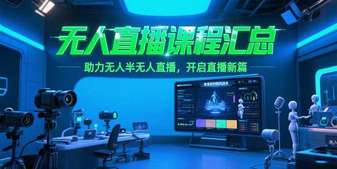 无人直播课程汇总,含非实时防风技术,助力无人半无人直播,开启直播新篇好创网-专注优质VIP网课 网络创业落地实操课程资源分享 – 每天更新_高质量项目输出好创网