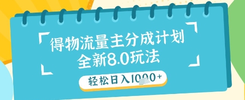 最新得物流量主分成计划,独家原创玩法,轻松日入1k+【揭秘】好创网-专注优质VIP网课 网络创业落地实操课程资源分享 – 每天更新_高质量项目输出好创网