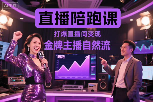 直播陪跑课,金牌主播自然流打爆直播间,复制高变现玩法好创网-专注优质VIP网课 网络创业落地实操课程资源分享 – 每天更新_高质量项目输出好创网