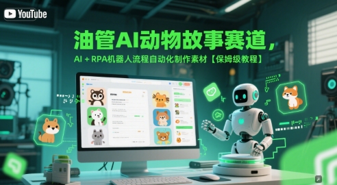 油管AI动物故事赛道,AI+RPA机器人流程自动化制作素材【保姆级教程】好创网-专注优质VIP网课 网络创业落地实操课程资源分享 – 每天更新_高质量项目输出好创网