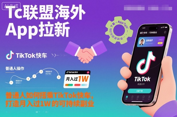 Tc联盟海外App拉新:普通人如何搭乘TikTok快车,打造月入过1W的可持续副业好创网-专注优质VIP网课 网络创业落地实操课程资源分享 – 每天更新_高质量项目输出好创网