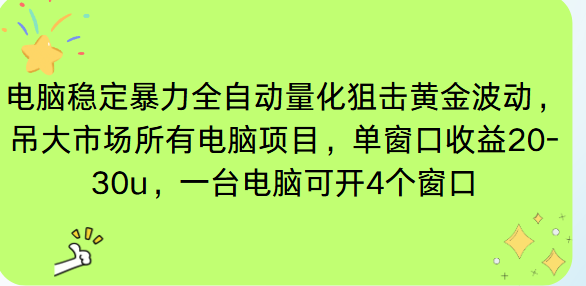 电脑EA策略挂机项目单窗口收益20-30u，单电脑可挂5-10个窗口收益稳健4位数好创网-专注优质VIP网课 网络创业落地实操课程资源分享 – 每天更新_高质量项目输出好创网