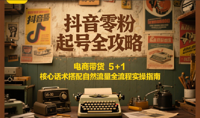 抖音零粉起号全攻略:电商带货 5+1 核心话术搭配自然流量全流程实操指南好创网-专注优质VIP网课 网络创业落地实操课程资源分享 – 每天更新_高质量项目输出好创网