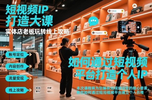 短视频ip打造大课，实体店老板玩转线上攻略好创网-专注优质VIP网课 网络创业落地实操课程资源分享 – 每天更新_高质量项目输出好创网
