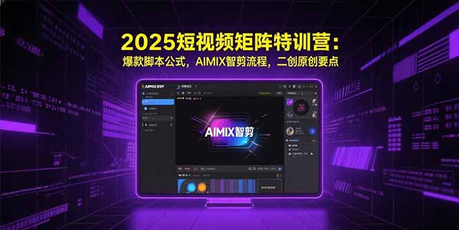 2025短视频矩阵特训营：爆款脚本公式，AIMIX智剪流程，二创原创要点好创网-专注优质VIP网课 网络创业落地实操课程资源分享 – 每天更新_高质量项目输出好创网