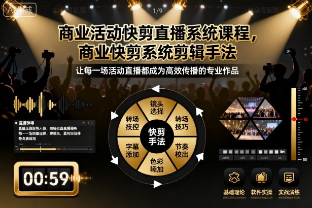 商业活动快剪直播系统课程,商业快剪系统剪辑手法好创网-专注优质VIP网课 网络创业落地实操课程资源分享 – 每天更新_高质量项目输出好创网