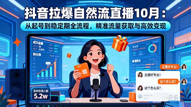 抖音拉爆自然流直播10月:从起号到稳定期全流程,精准流量获取与高效变现好创网-专注优质VIP网课 网络创业落地实操课程资源分享 – 每天更新_高质量项目输出好创网