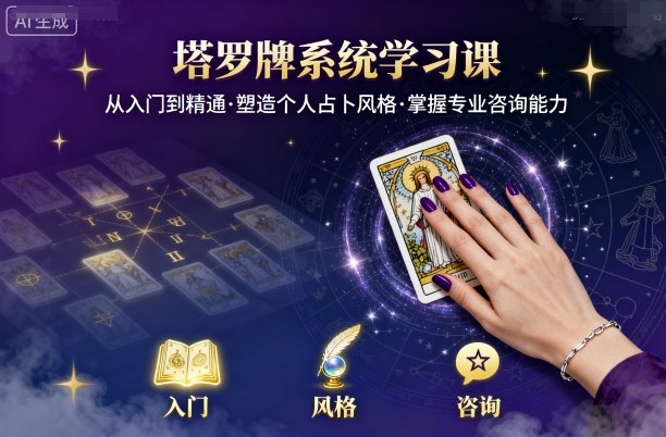 塔罗牌系统学习课,助你从入门到精通,塑造个人占卜风格,掌握专业咨询能力好创网-专注优质VIP网课 网络创业落地实操课程资源分享 – 每天更新_高质量项目输出好创网