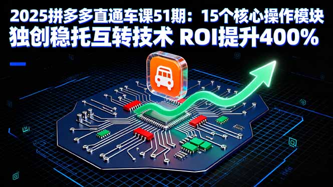 2025拼多多直通车课51期:15个核心操作模块 独创稳托互转技术 ROI提升400%好创网-专注优质VIP网课 网络创业落地实操课程资源分享 – 每天更新_高质量项目输出好创网