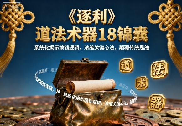 《逐利》道法术器18锦囊,系统化揭示搞钱逻辑,浓缩关键心法,颠覆传统思维好创网-专注优质VIP网课 网络创业落地实操课程资源分享 – 每天更新_高质量项目输出好创网