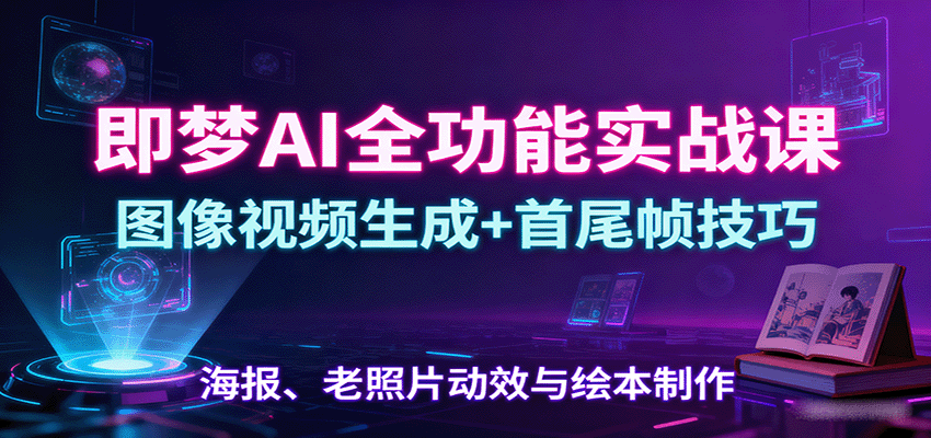 即梦AI全功能实战课：图像视频生成+首尾帧技巧，海报、老照片动效与绘本制作好创网-专注优质VIP网课 网络创业落地实操课程资源分享 – 每天更新_高质量项目输出好创网